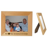 We Love Our Grandma & Grandpa Wood 5 x 7  Frame Horizontal - Can Be Personalized   400260786339